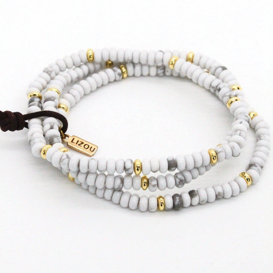 Howlite + Gold Bracelet Bundle
