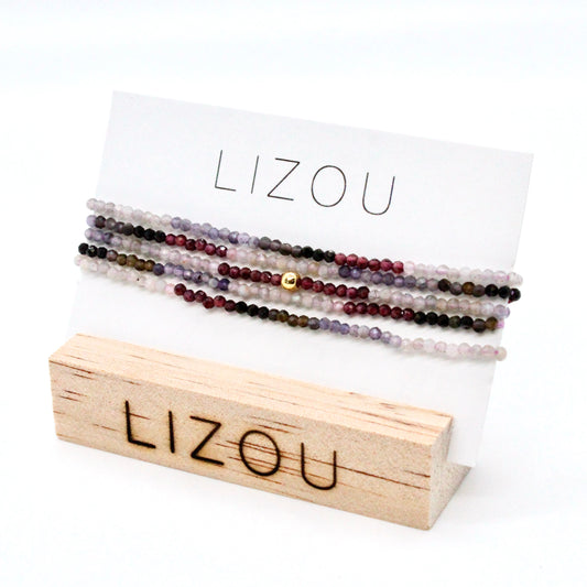 Delicate Faceted Mini Semi Precious Stone Mix Beaded Necklace - N9-016