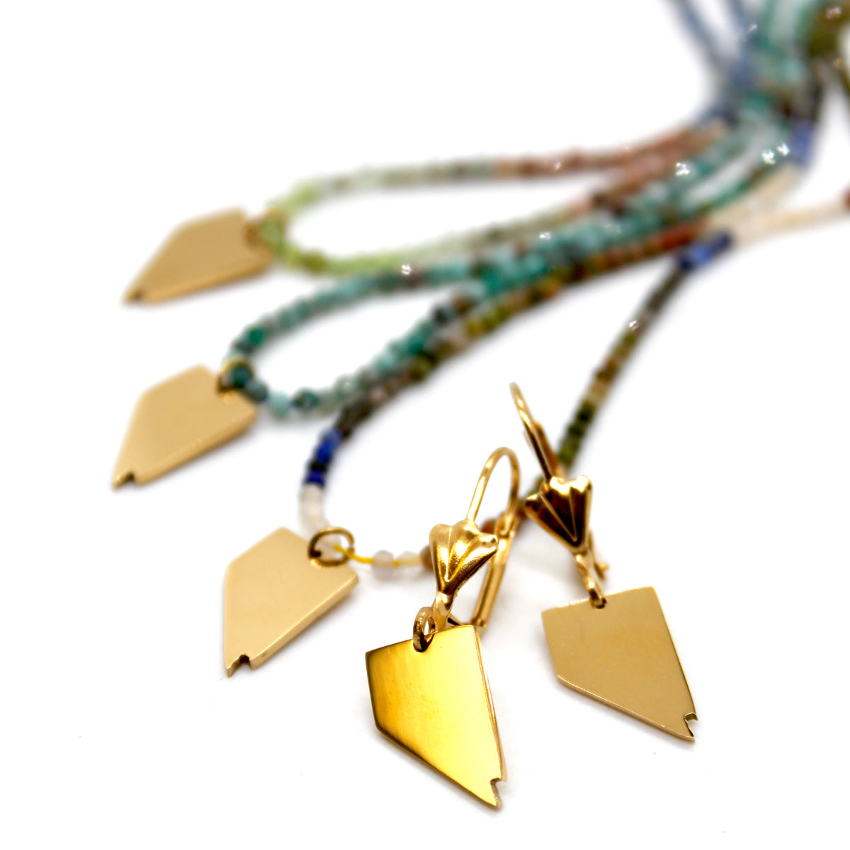 Nevada State Gold Plated Charm Earrings - E9-200 GNV