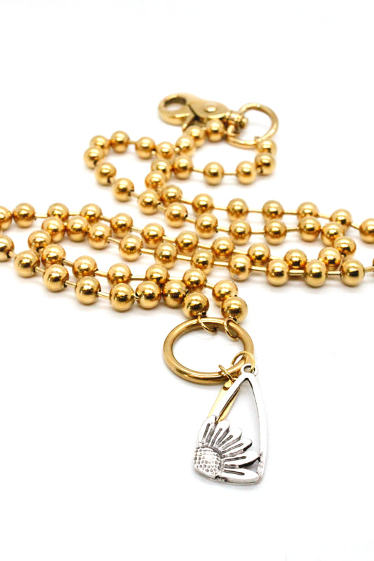 Daisy Cutout Pendant Convertible Gold Chain Necklace