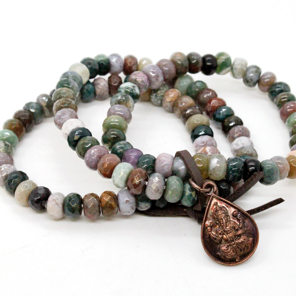 Indian Agate Buddha Charm Bracelet -Buddha Collection-