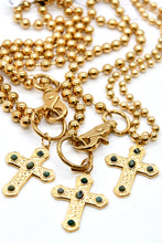 Load image into Gallery viewer, African Turquoise Cross Convertible Gold Chain Necklace