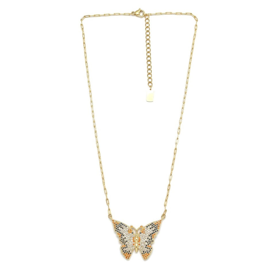 Detailed Butterfly Short Chain Necklace N2-2372 -French Flair Collection-