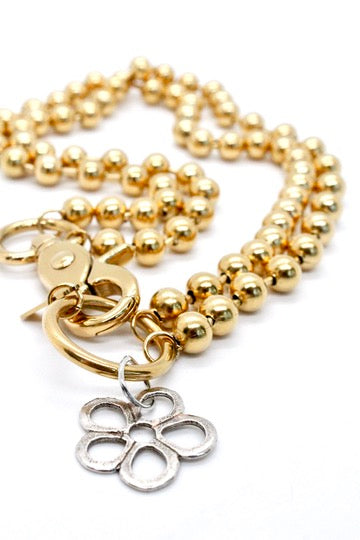 Small Silver Flower Necklace to Wear Short or Long - N2-1021g