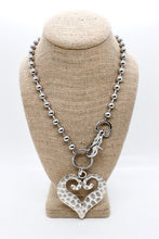 Load image into Gallery viewer, Open Heart Convertible Silver Chain Necklace