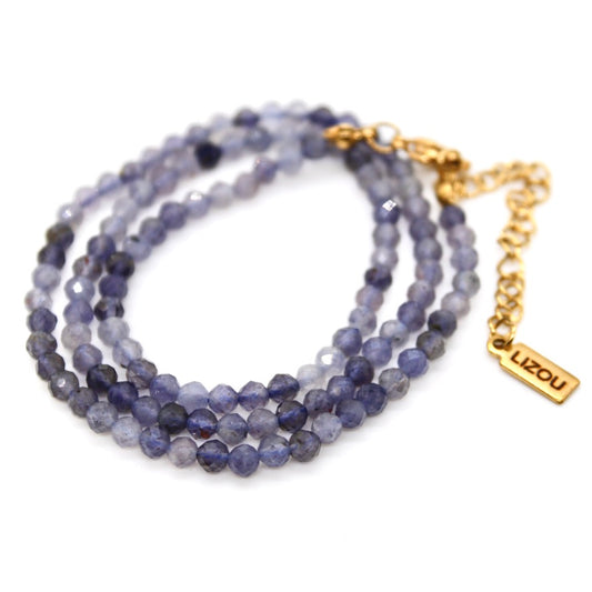 Short Iolite Simple Stone Necklace - N9-200IO