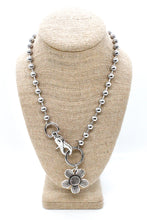 Load image into Gallery viewer, Antique Silver Flower Pendant Convertible Silver Chain Necklace