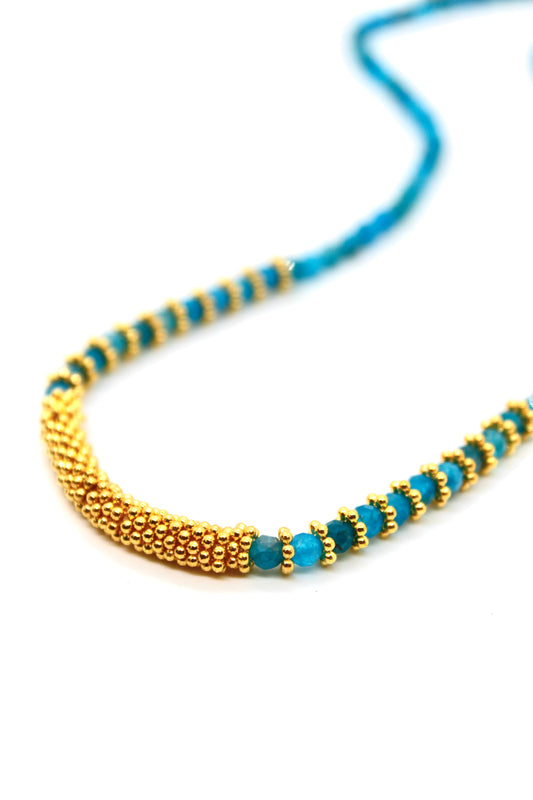 Apatite and Gold Necklace - N2-2567A