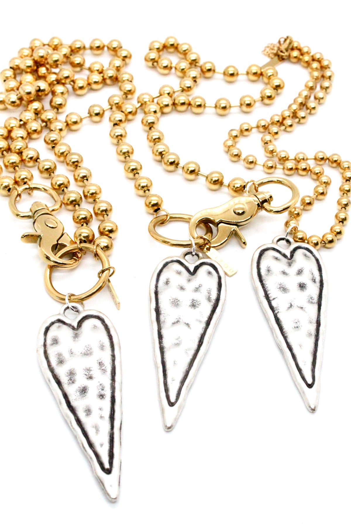 Elongated Heart Convertible Gold Chain Necklace