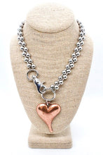 Load image into Gallery viewer, Simple Copper Pendant Convertible Silver Chain Necklace