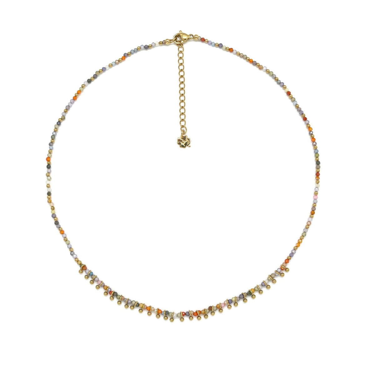 Zirconium Orange Crystal Beautiful Small Delicate Necklace -French Flair Collection- N2-2281