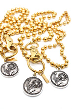 Load image into Gallery viewer, Dandelion Pendant Convertible Gold Chain Necklace