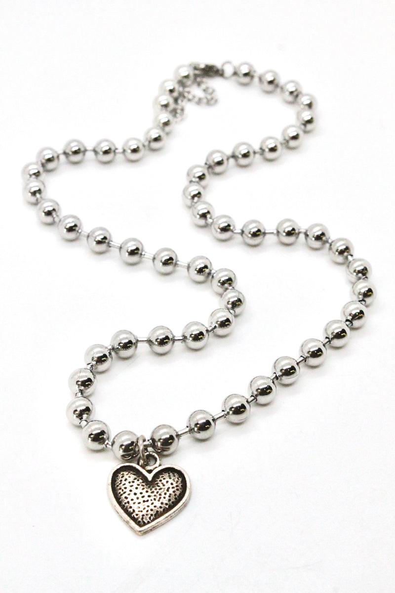 BALL CHAIN NECKLACE WITH ROUND DIAMOND PENDANT – Anita Ko