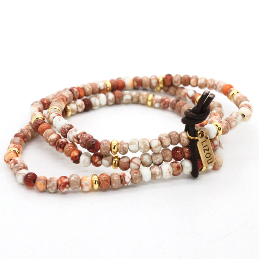 Ivory Jasper + Gold Bracelet Bundle