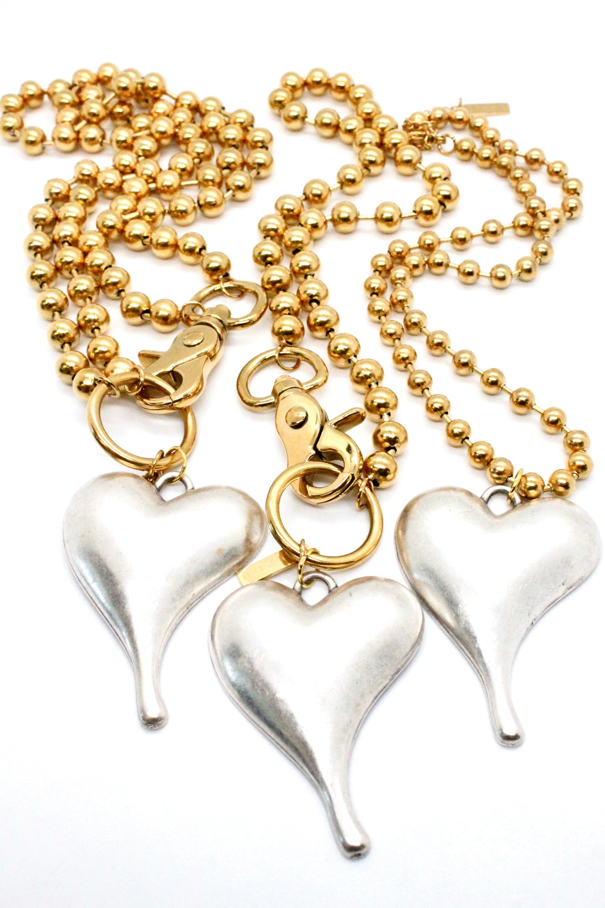 Simple Silver Pendant Convertible Gold Chain Necklace