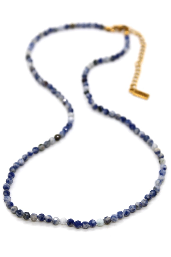 Short Sodalite Simple Stone Necklace - N9-200SD