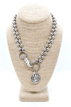 Load image into Gallery viewer, Bird and Moon Phases Pendant Convertible Silver Chain Necklace