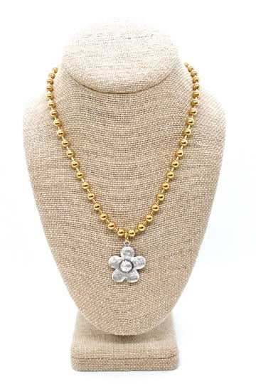 Simple Daisy Pendant Convertible Gold Chain Necklace