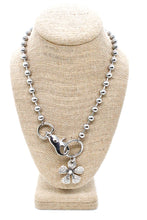 Load image into Gallery viewer, Dotted Flower Pendant Convertible Silver Chain Necklace