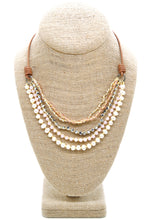 Load image into Gallery viewer, Semi Precious Stone Multi Strand Short Necklace - NLS-Lotus