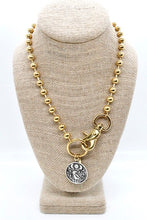 Load image into Gallery viewer, Bird and Moon Phases Pendant Convertible Gold Chain Necklace