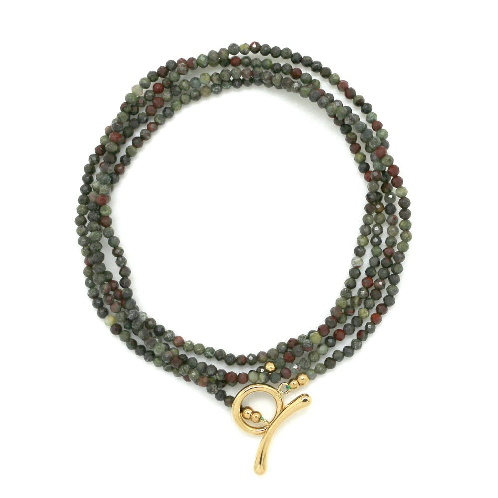 Dragon Blood Jasper Faceted Stone Necklace or Bracelet -French Flair Collection- N2-2423