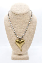 Load image into Gallery viewer, Simple Brass Pendant Convertible Silver Chain Necklace