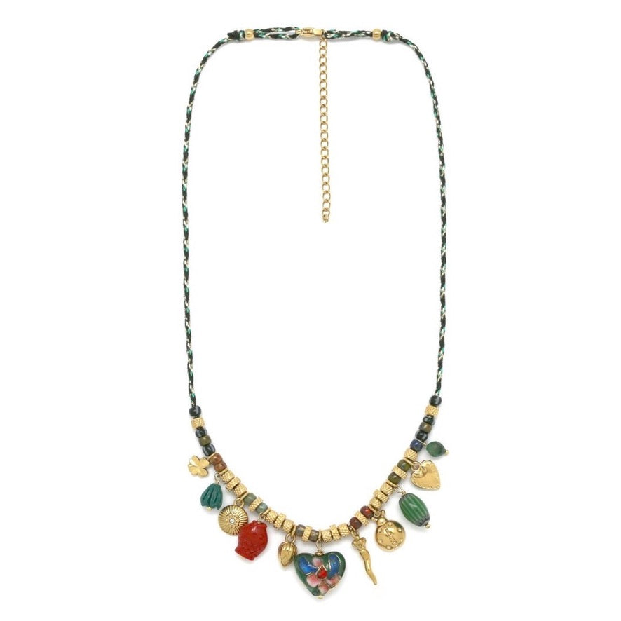 Heart Ladybug Charms Necklace - N2-2682