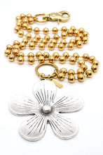 Load image into Gallery viewer, Large Flower Pendant Convertible Gold Chain Necklace
