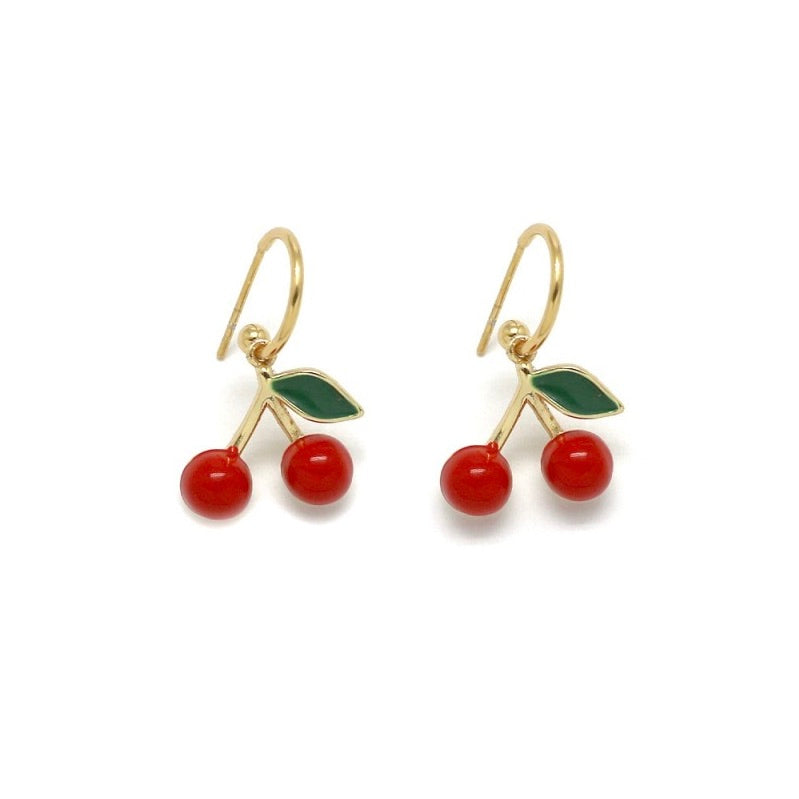 Mini Cherries Gold Earrings - E4-354