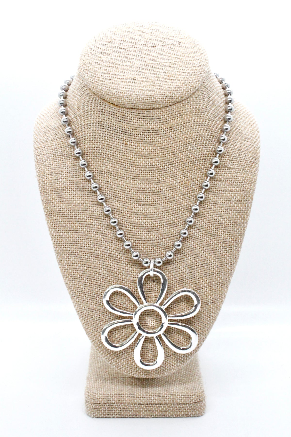 Summer Daisy Pendant Convertible Silver Chain Necklace