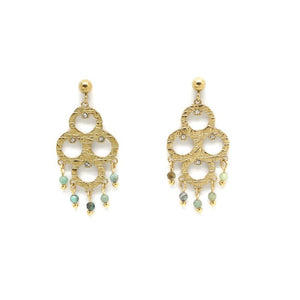 African Turquoise Mini Chandelier Earrings E4-196 -French Flair Collection-