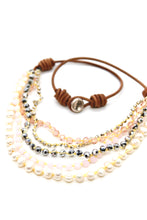 Load image into Gallery viewer, Semi Precious Stone Multi Strand Short Necklace - NLS-Lotus