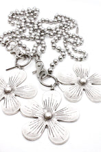 Load image into Gallery viewer, Large Flower Pendant Convertible Silver Chain Necklace