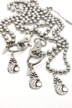 Load image into Gallery viewer, Raven Bird and Moon Phases Pendant Convertible Silver Chain Necklace