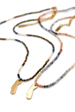 Load image into Gallery viewer, California State Mini Stone Gold Charm Necklace