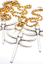 Load image into Gallery viewer, Large Dragonfly Pendant Convertible Gold Chain Necklace
