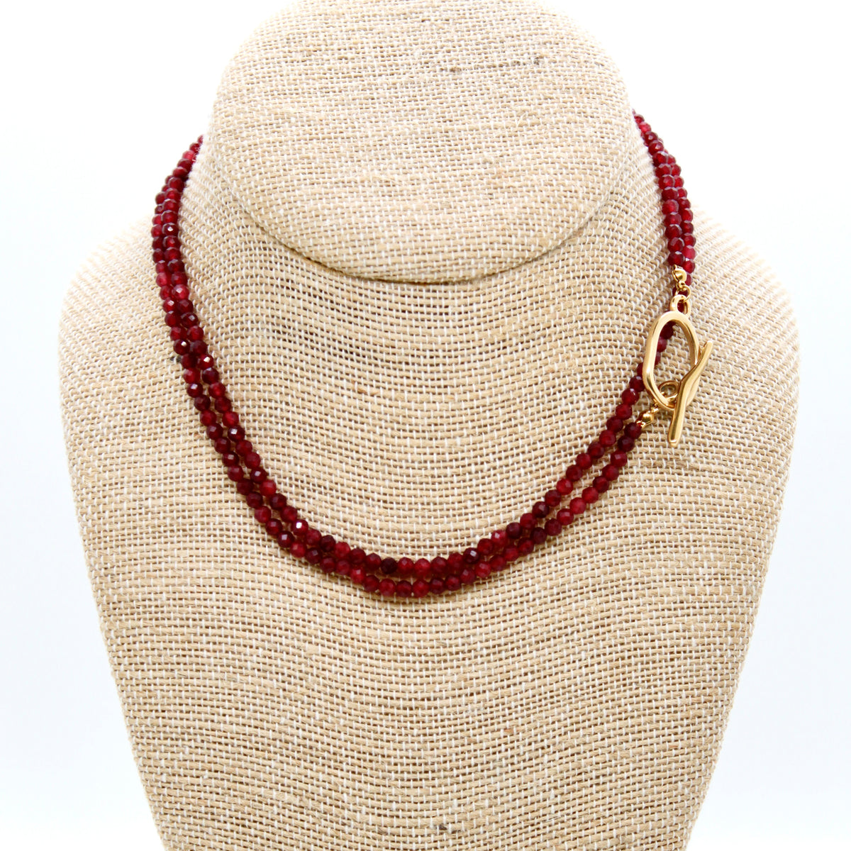 Luxury Faceted Long Ruby Necklace or Bracelet - N9-300