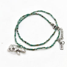 Load image into Gallery viewer, Silver Bear Mini Stone Gold Charm Necklace