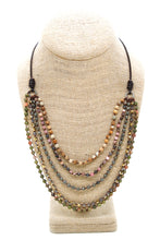 Load image into Gallery viewer, Semi Precious Stone Multi Strand Short Necklace - NLS-Syrup
