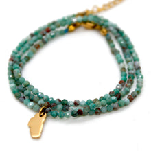 Load image into Gallery viewer, Lake Tahoe Mini Stone Gold Charm Necklace