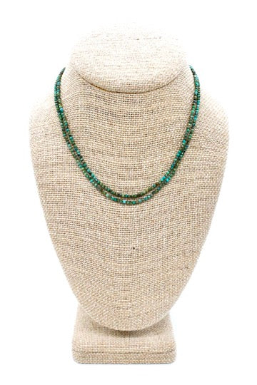 Delicate Faceted Mini Semi Precious Stone African Turquoise Beaded Necklace - N9-111