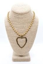 Load image into Gallery viewer, Brass Cutout Heart Convertible Gold Chain Necklace