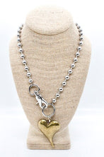 Load image into Gallery viewer, Simple Brass Pendant Convertible Silver Chain Necklace