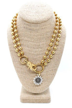 Load image into Gallery viewer, Sunflower Style Pendant Convertible Gold Chain Necklace