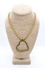 Load image into Gallery viewer, Brass Heart Outline Convertible Gold Chain Necklace