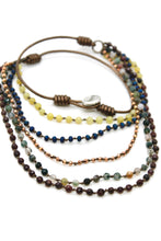 Load image into Gallery viewer, Semi Precious Stone Multi Strand Short Necklace - NLS-Grape