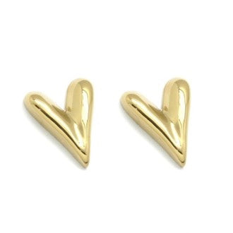 Stud Gold Heart Earrings E4-191 -French Flair Collection-