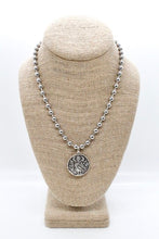 Load image into Gallery viewer, Bird and Moon Phases Pendant Convertible Silver Chain Necklace