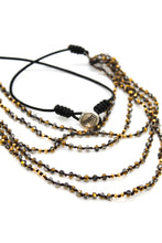 Load image into Gallery viewer, Semi Precious Stone Multi Strand Short Necklace - NLS-Gold